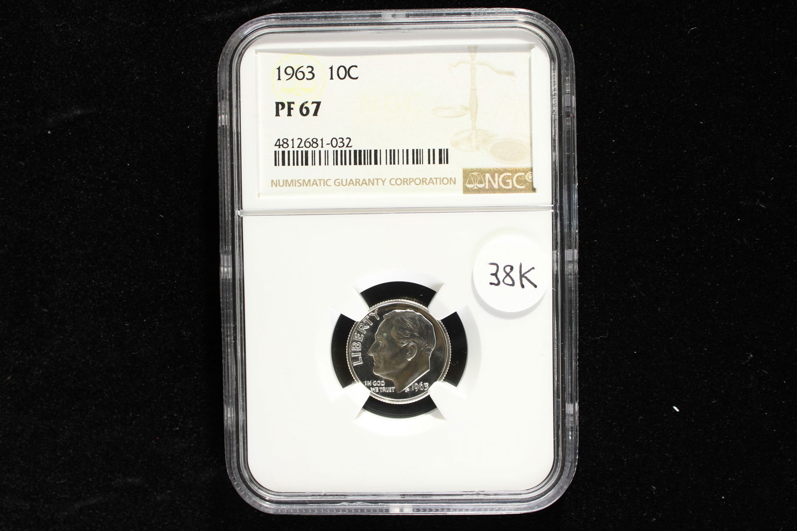 1963 Roosevelt Dime.  NGC PF 67. (1 of 3)
