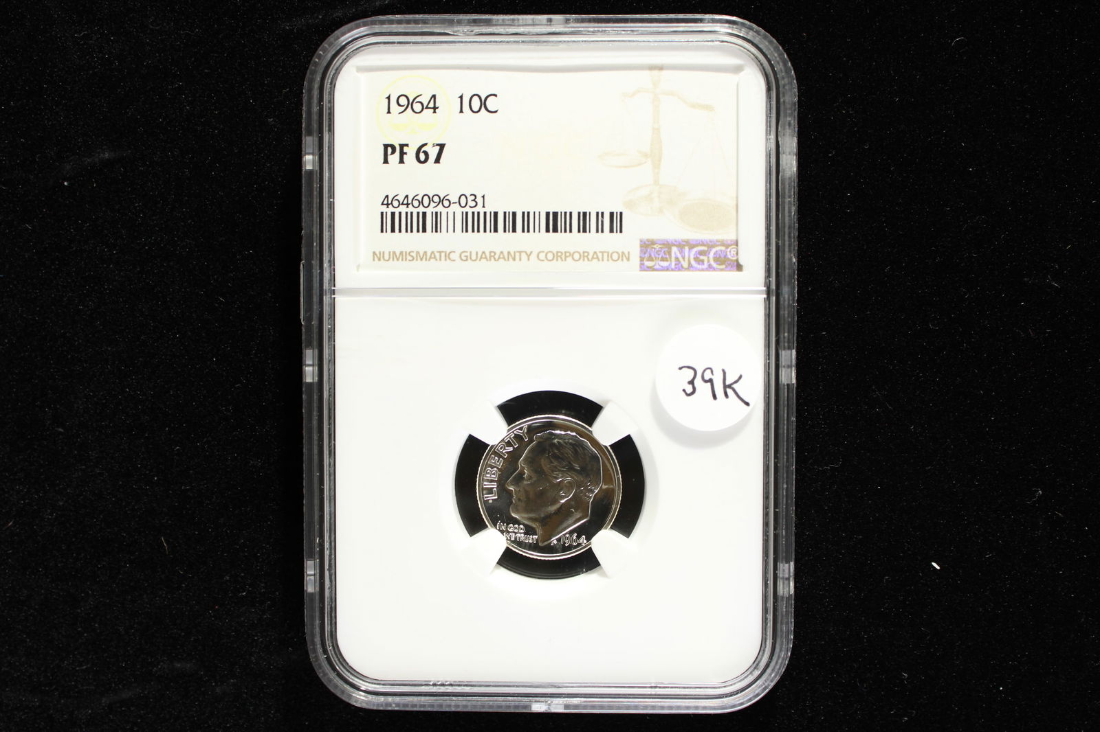 1964 Roosevelt Dime.  NGC PF 67. (1 of 3)