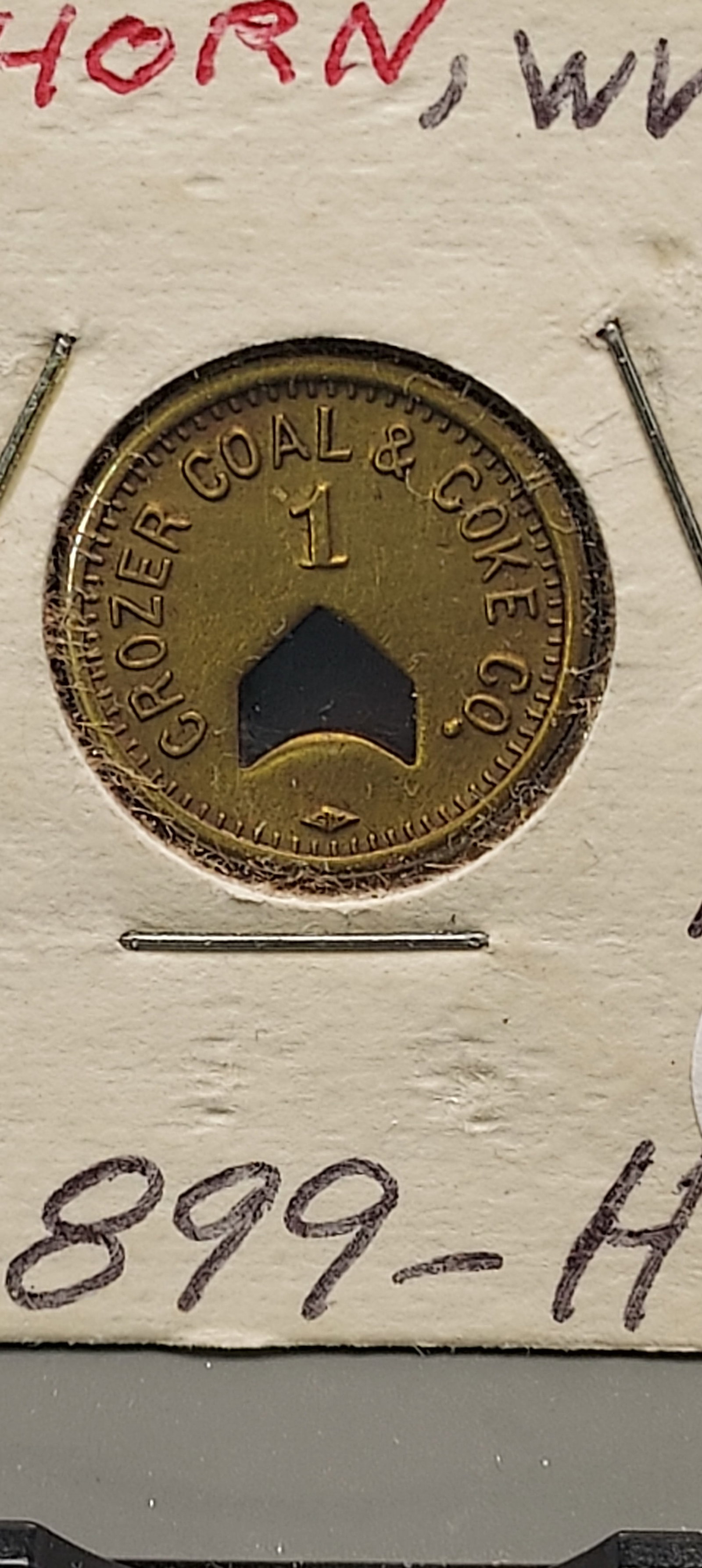 Elkhorn, West Virginia. Crozer Coal & Coke Co. 1c Coal Scrip.: Elkhorn, West Virginia. Crozer Coal & Coke Co. 1c Coal Scrip.