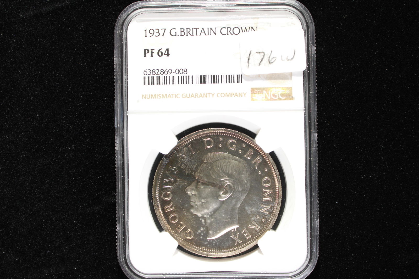 1937 Great Britain - 1 Crown Silver PROOF Coin- NGC Proof 64 50% Silver (1 of 3)