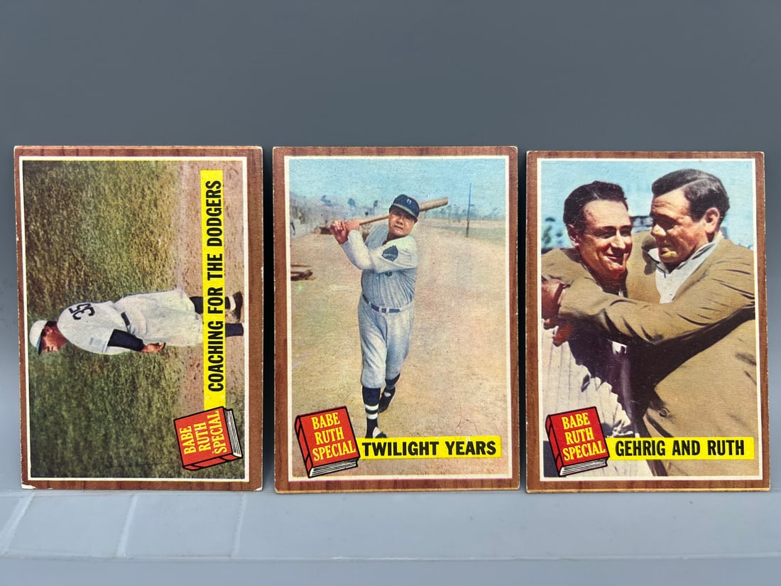 Lot of 3 - 1962 Topps Babe Ruth Special Cards (1 of 2)