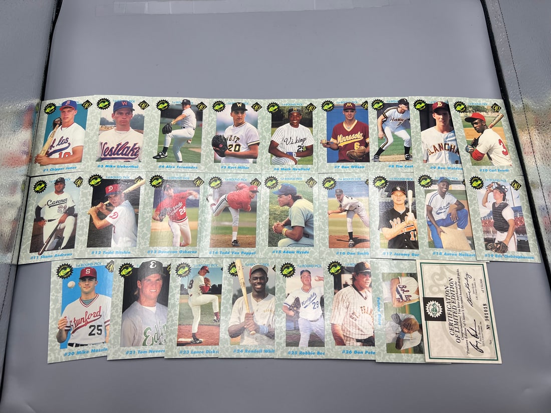 1990 Classic Premier Edition 1st Round Draft Near Complete Partial Set - Chipper Jones RC - Missing (1 of 5)