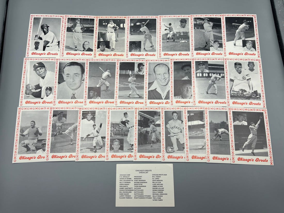 1976 Chicago Greats Baseball Complete Set - Very tough oddball set (1 of 5)