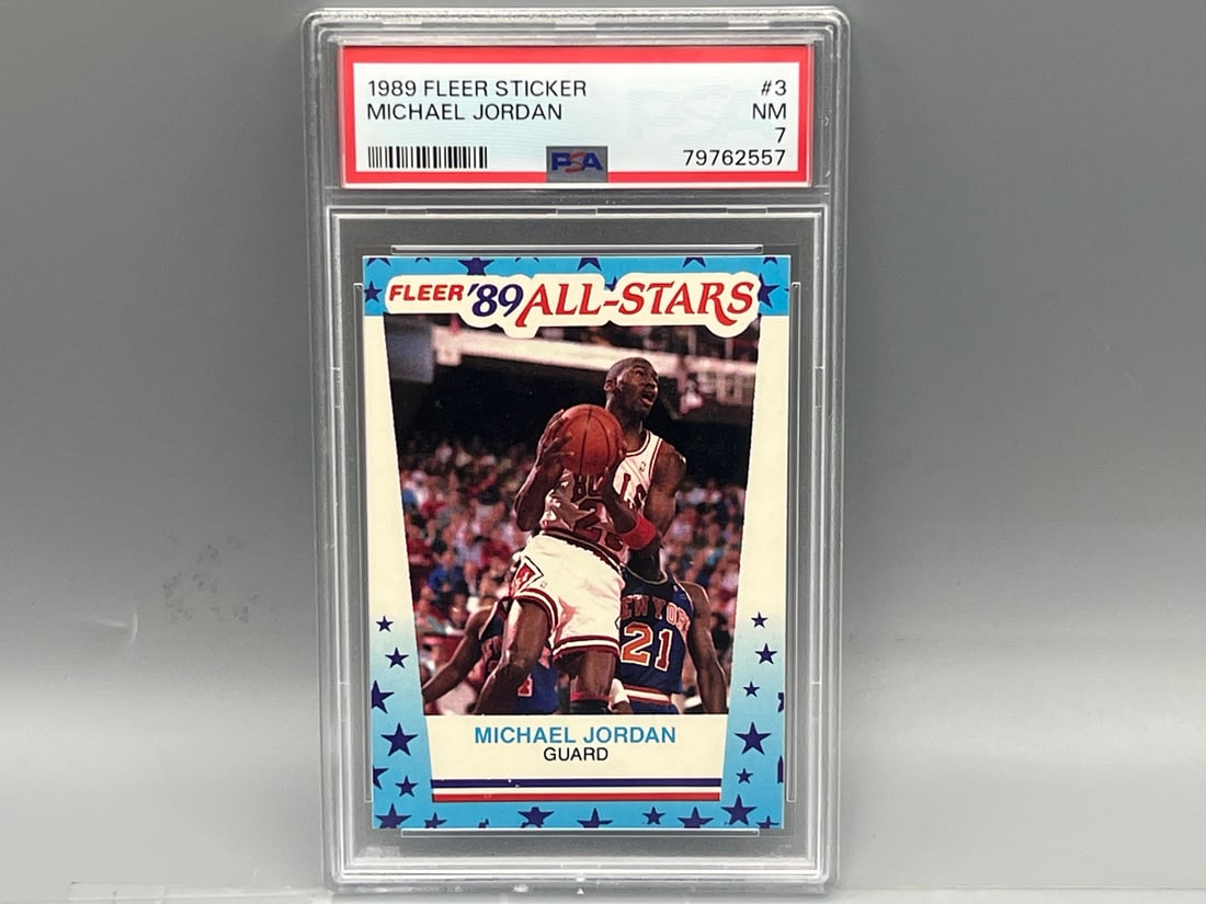 1989 Fleer Michael Jordan All Star Sticker #3 PSA NM 7 (1 of 2)