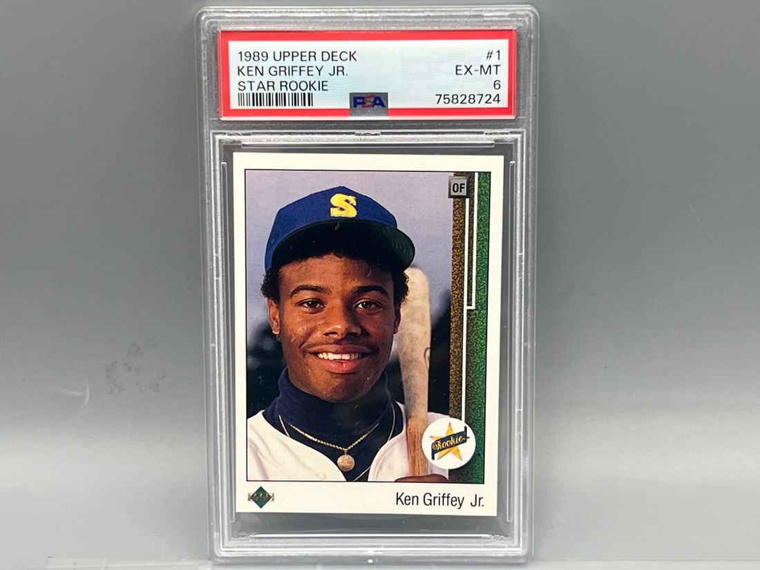 1989 Upper Deck Ken Griffey Jr. RC #1 PSA EX-MT 6 (1 of 2)