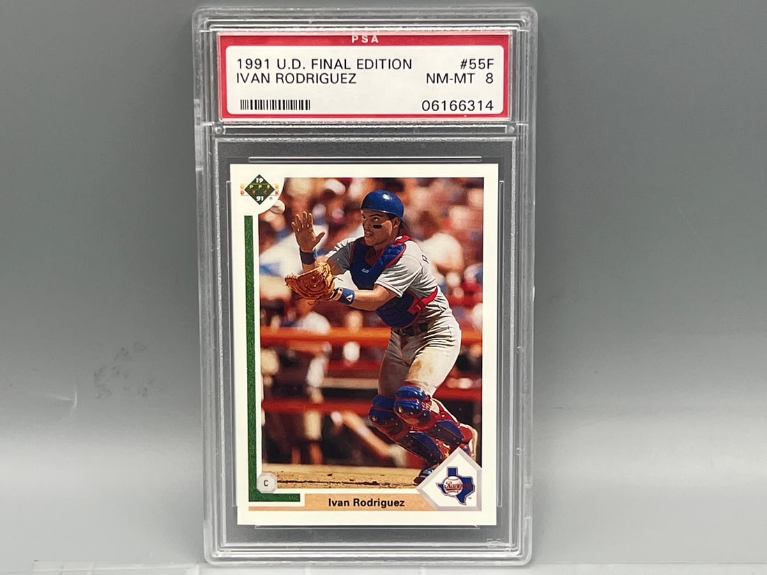1991 Upper Deck Final Edition Ivan Rodriguez RC #55F PSA NM-MT 8 (1 of 2)