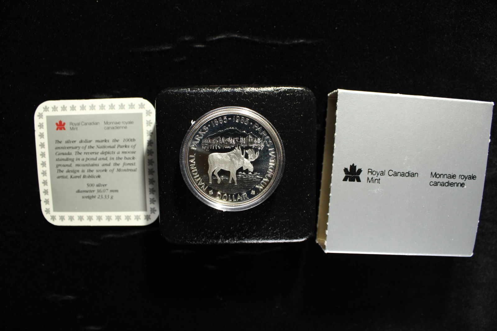1985 PROOF Canada Silver Dollar - 100th Anniv. Of the National Parks in OGP (1 of 3)