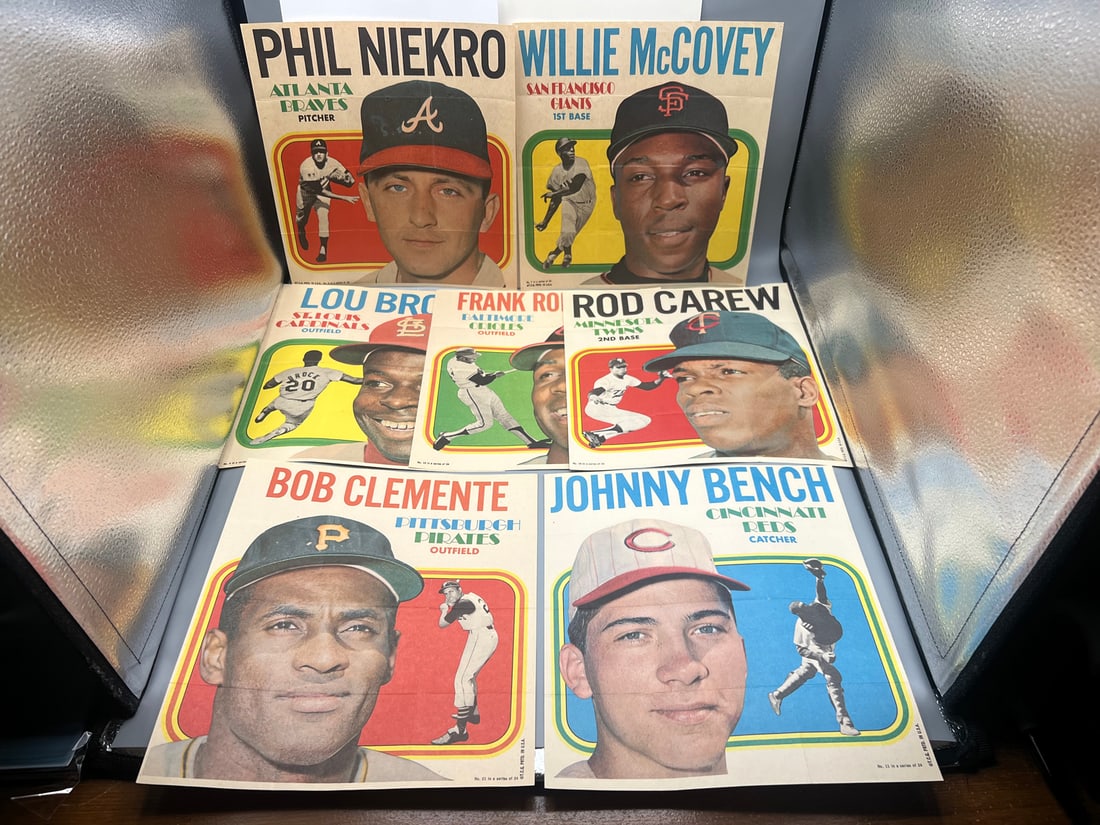 1970 Topps Posters Lot of (7) w/ Roberto Clemente, Johnny Bench and Stars Nice Condition (1 of 6)