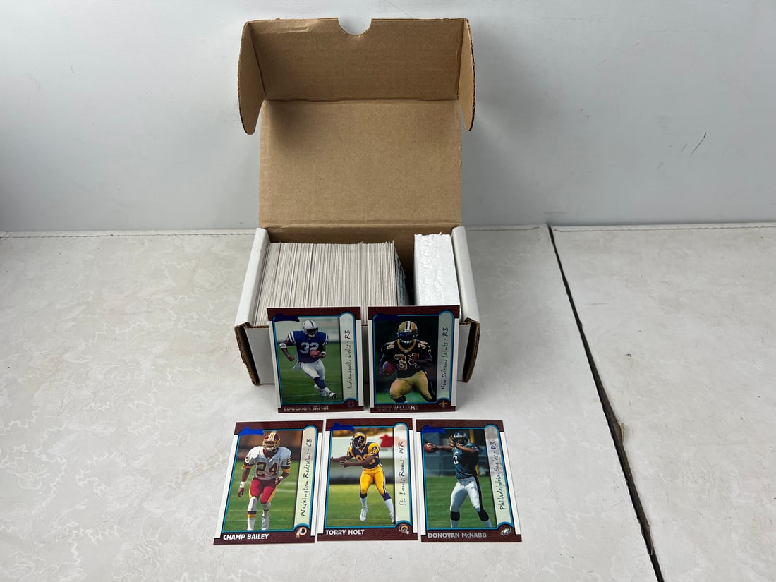 1999 Bowman Football Complete Set W/ Edgerrin James, Ricky Williams, Champ Bailey, Torry Holt, & (1 of 3)