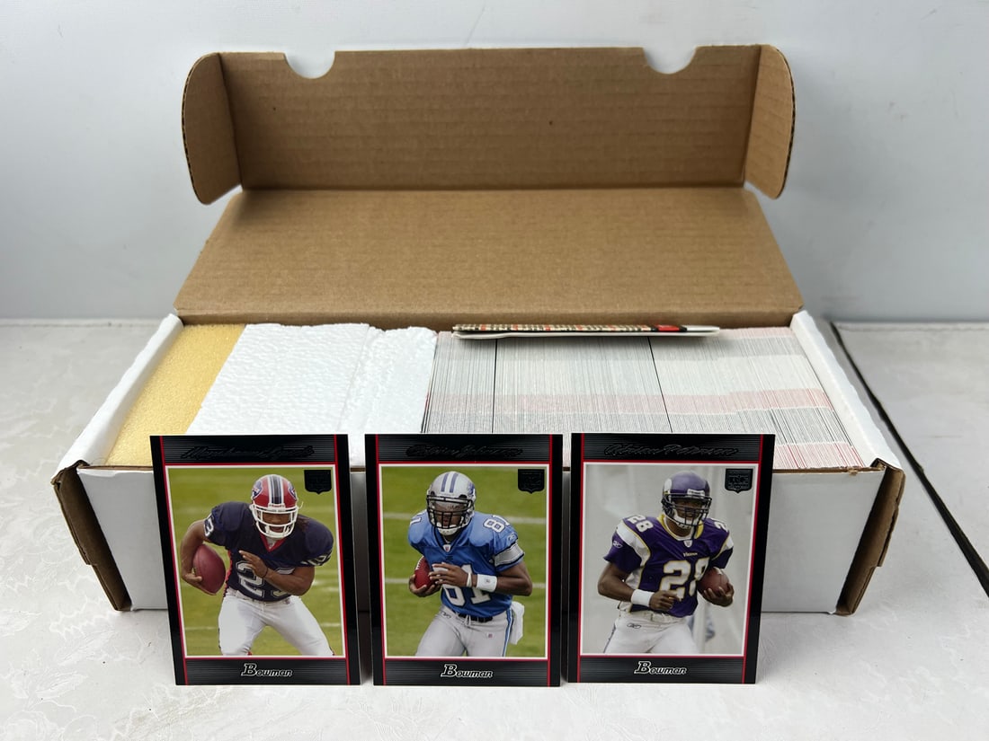 2007 Bowman Football Complete Set W/ Calvin Johnson RC, Adrian Peterson RC, & Marshawn Lynch RC (1 of 3)