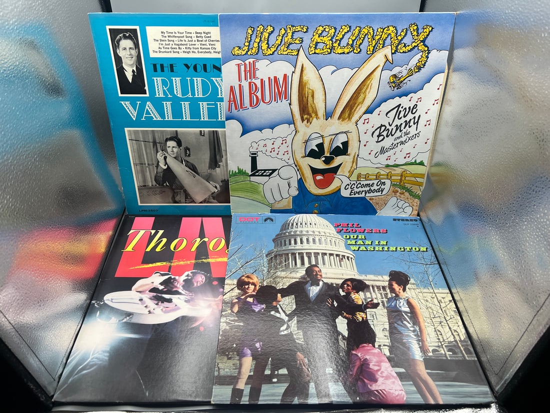 Lot of (4) Assorted Vinyl Albums - Varying Conditions - Jive Bunny, Phil Flowers, George Thorogood: Lot of (4) Assorted Vinyl Albums - Varying Conditions - Jive Bunny, Phil Flowers, George Thorogood