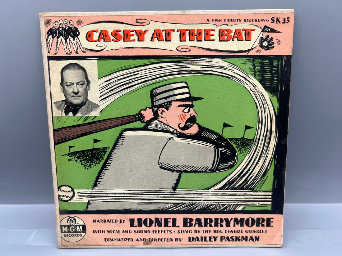Unknown Release Date Casey At The Bat Narrated By Lionel Barrymore 45 RPM - SK35: Unknown Release Date Casey At The Bat Narrated By Lionel Barrymore 45 RPM - SK35