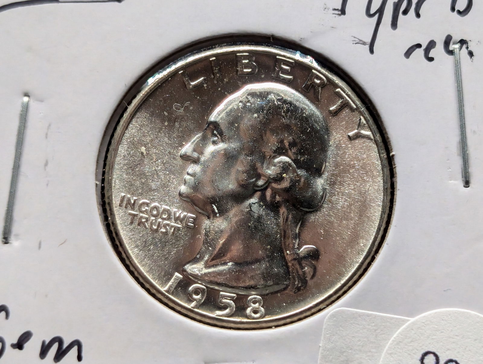 1958 VARIETY Type B Reverse Washington 25c. GEM BU. 90% Silver (1 of 3)