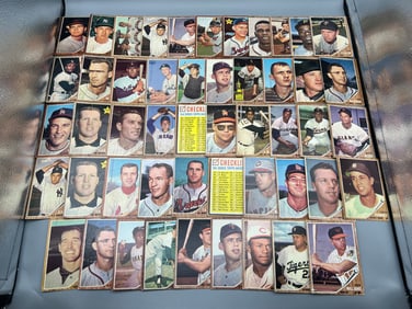 Lot of (50) 1962 Topps Baseball Cards - Varying Conditions