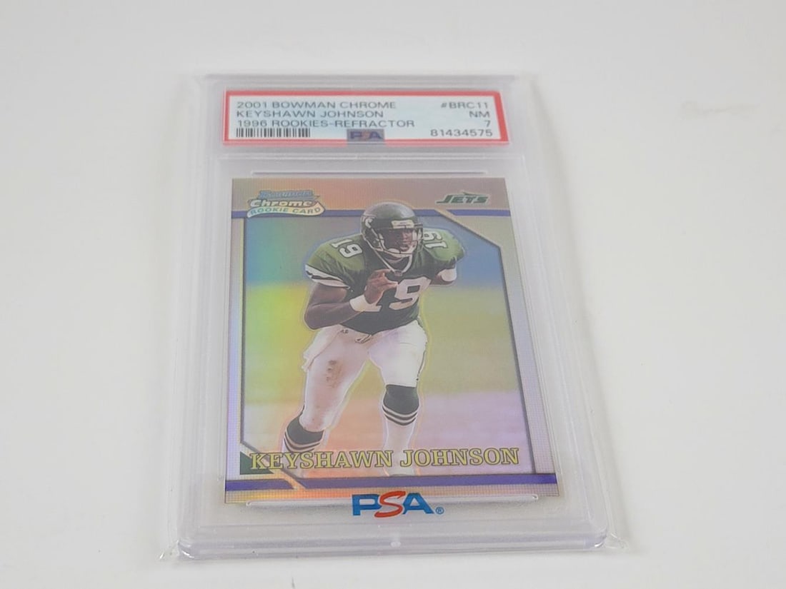 2001 Bowman Chrome - 1996 Rookies Refractor Keyshawn Johnson PSA 7 NM (1 of 2)