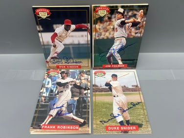 1994 All Star Legends Autograph Set of 4 - Bob Gibson, Jim Palmer, Frank Robinson, & Duke Snider -