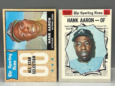 Hank Aaron All Star Cards - 1968 Topps #370 & 1970 Topps #462
