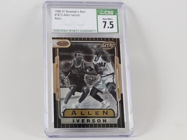 1996-97 Bowman's Best Retro Allen Iverson Rookie Graded CGC 7.5 NM+