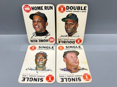 1968 Topps Game Mickey Mantle, Hank Aaron, Willie Mays, & Roberto Clemente - Varying Conditions