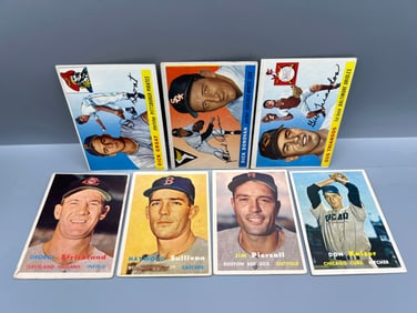 Lot of (7) 1955 Topps & 1957 Topps Baseball Cards - Varying Conditions