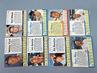 Lot of (8) 1960s Post Cereal Baseball Star Player Cards - Varying Conditions - Roger Maris, Whitey