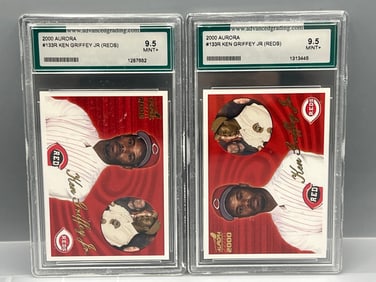 Lot of (2) 2000 Aurora Ken Griffey Jr. #133R Slabbed By Advanced Grading