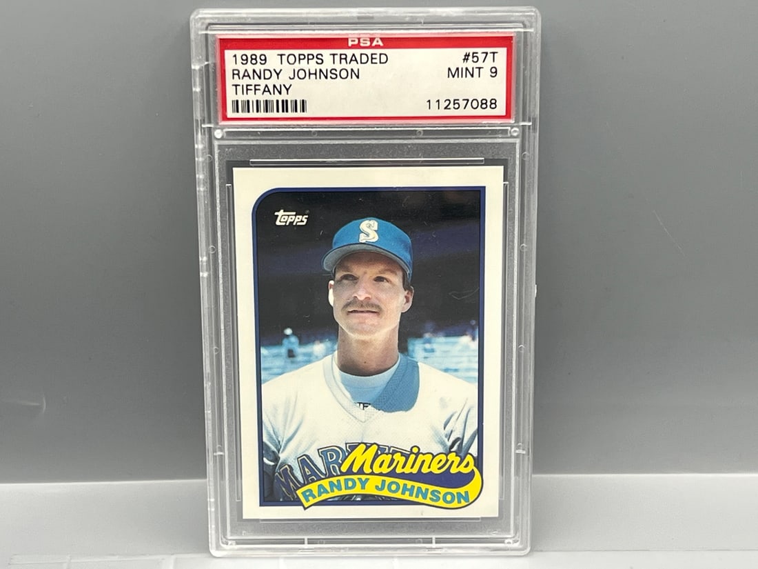 1989 Topps Traded Randy Johnson Tiffany RC #57T PSA Mint 9 (1 of 2)