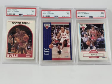 Scottie Pippen Graded Card Trio - All PSA 7 - NM