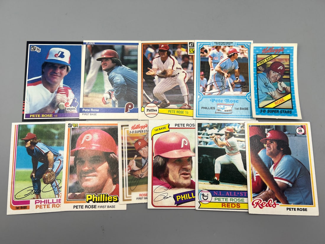 Lot of (11) Assorted Pete Rose Vintage Baseball Cards - Varying Conditions (1 of 3)