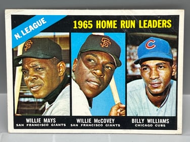 1966 Topps NL Home Run Leaders Willie Mays/McCovey/Williams #217