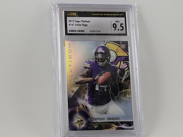 2015 Topps Platinum Football #141 Stefon Diggs RC CSG 9.5 Mint+