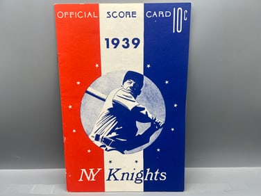 1984 The Natural Baseball Movie 1939 NY Knights Score Card Prop - Roy Hobbs