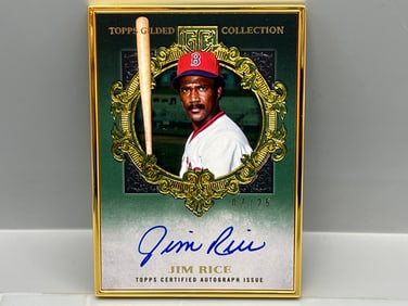 2022 Topps Gilded Collection Jim Rice Gold Border On Card Auto #07/25