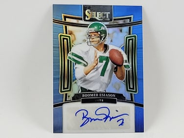 2023 Panini Select Light Blue Prizm Signatures Boomer Esiason #34/49