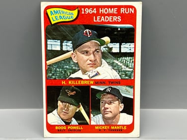 1965 Topps AL Home Run Leaders Killebrew/Powell/Mickey Mantle #3