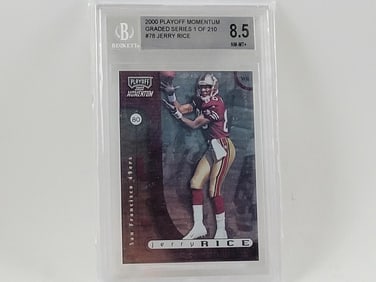 2000 Playoff Momentum Graded Series 1 of 210 Jerry Rice BGS 8.5 NM-MT+