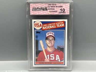1985 Topps Mark McGwire Team USA RC #401 Slabbed By Rare Grading