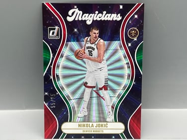 2023-24 Panini Donruss Nikola Jokic Red And Green Laser Magicians #55/75