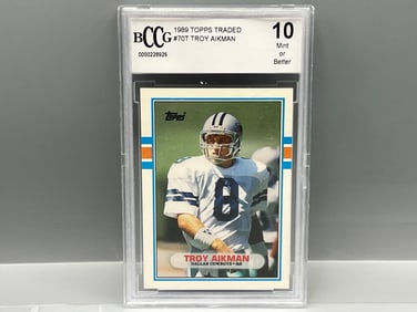 1989 Topps Traded Troy Aikman RC #70T BCCG Mint or Better 10