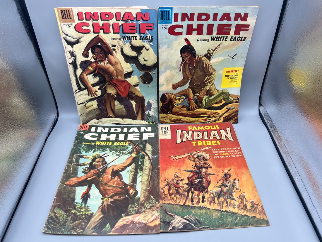 Lot of (4) Assorted Dell Indian Comic Books - Varying Conditions (1 of 2)