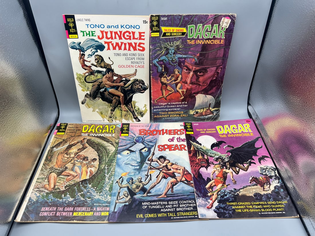Lot of (5) Assorted Gold Key Comic Books - Varying Conditions - Dagar The Invincible, The Jungle (1 of 2)