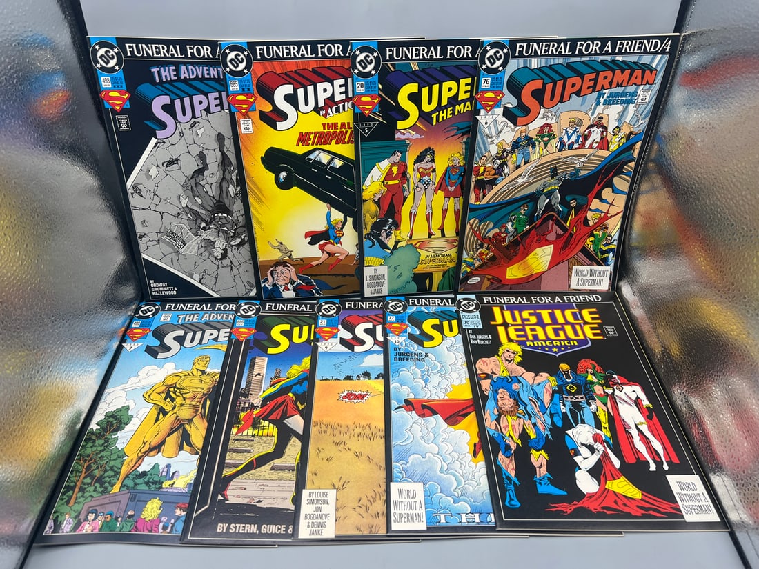 Superman Funeral For a Friend Storyline Complete Set of 9 - JLA #70 and Parts 1-8 - Mixed Printings (1 of 2)