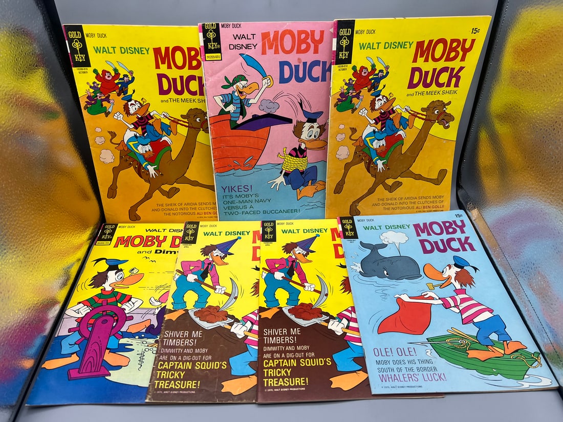 Lot of (7) Assorted Walt Disney Moby Duck Comic Books - Varying Conditions: Lot of (7) Assorted Walt Disney Moby Duck Comic Books - Varying Conditions