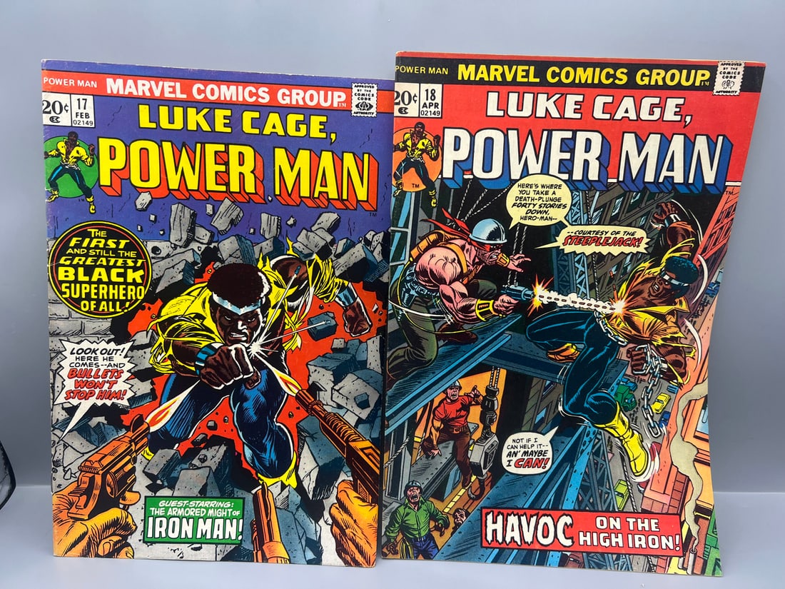 Power Man #17, 18 -  1st Issue with new title - Luke Cage, Iron Man, Steeplejack (1 of 4)