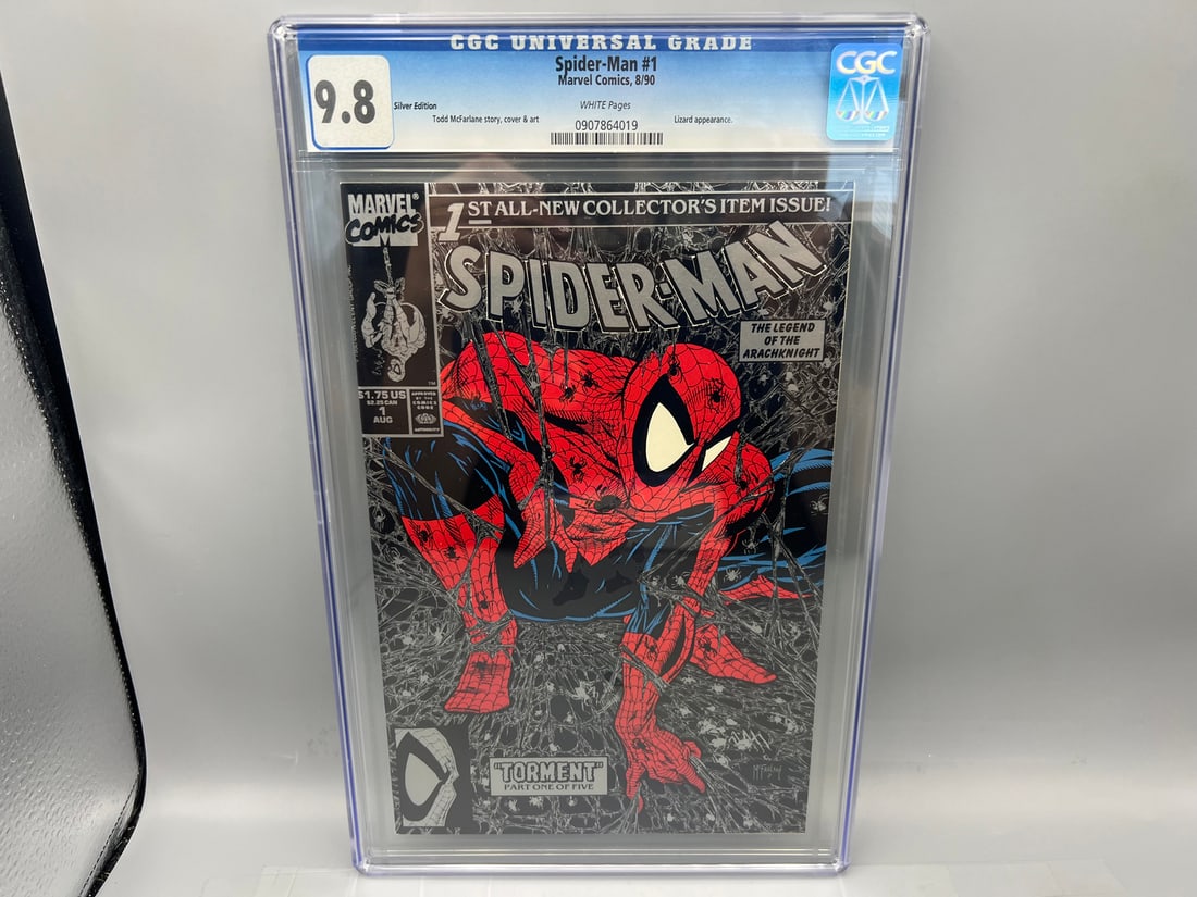 Spider-Man #1 Silver Edition CGC White Pages 9.8 - Todd McFarlane Story, Cover, & Art - Lizard: Spider-Man #1 Silver Edition CGC White Pages 9.8 - Todd McFarlane Story, Cover, & Art - Lizard Apperance