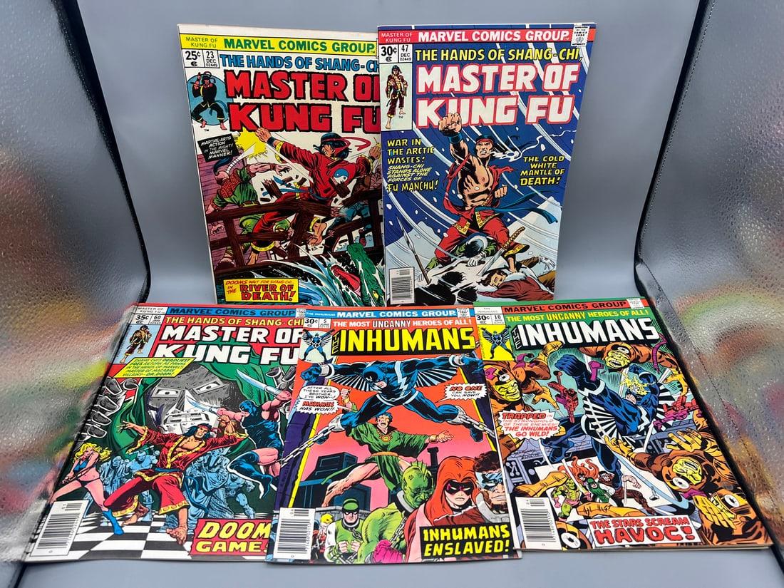 Lot of (5) Assorted Marvel Comic Books - Varying Conditions - Master of Kung Fu & The Inhumans (1 of 2)