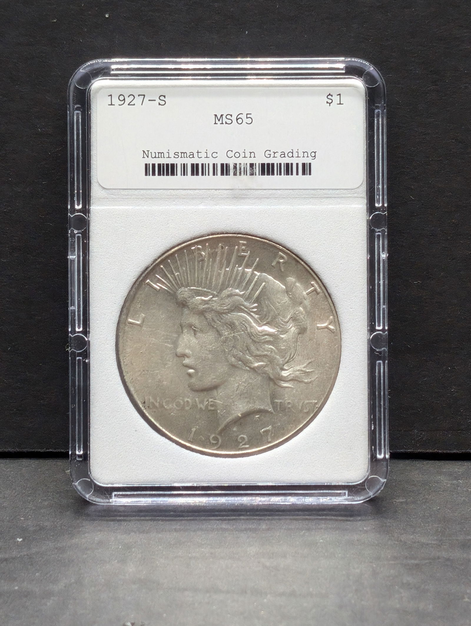 1927-S Peace Silver Dollar - NCG Cert. MS65 *SEMI-KEY DATE* (1 of 4)