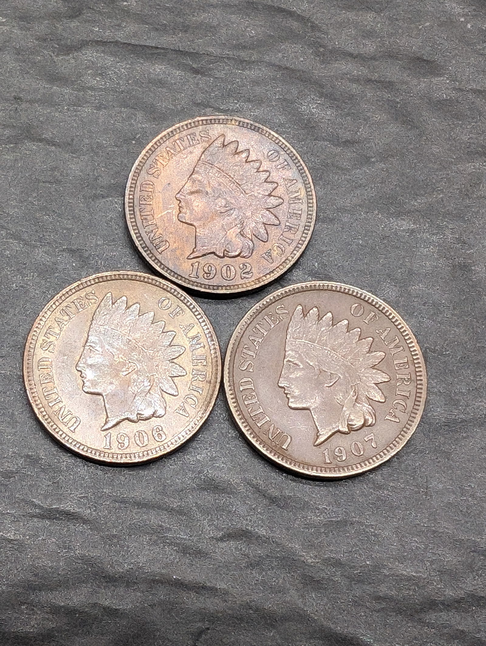 Lot of 3 Various Dated **AU** Indian Head Cents (1 of 2)