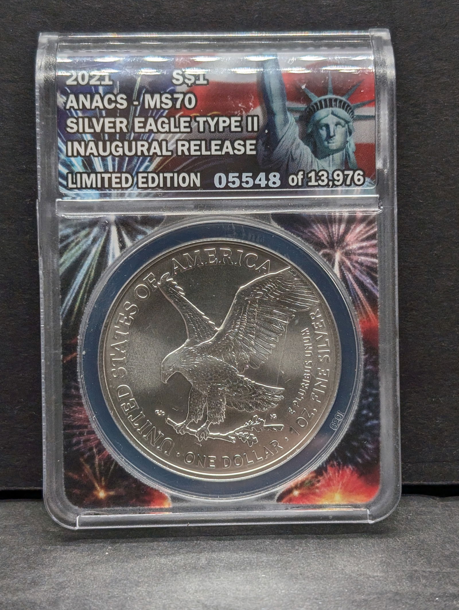 2021 Type 2 American Silver Eagle - ANACS Cert. MS70 *Inaugural Release - Limited Edition* (1 of 4)
