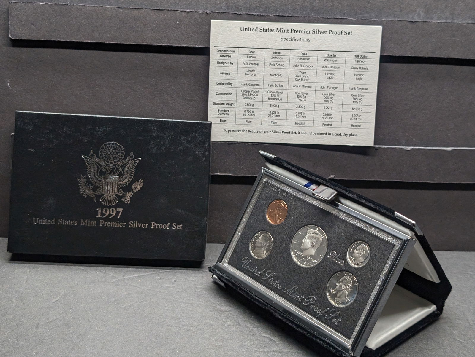 1997 S U.S. Mint Premier Silver Proof Set in OGP w/ COA (1 of 4)